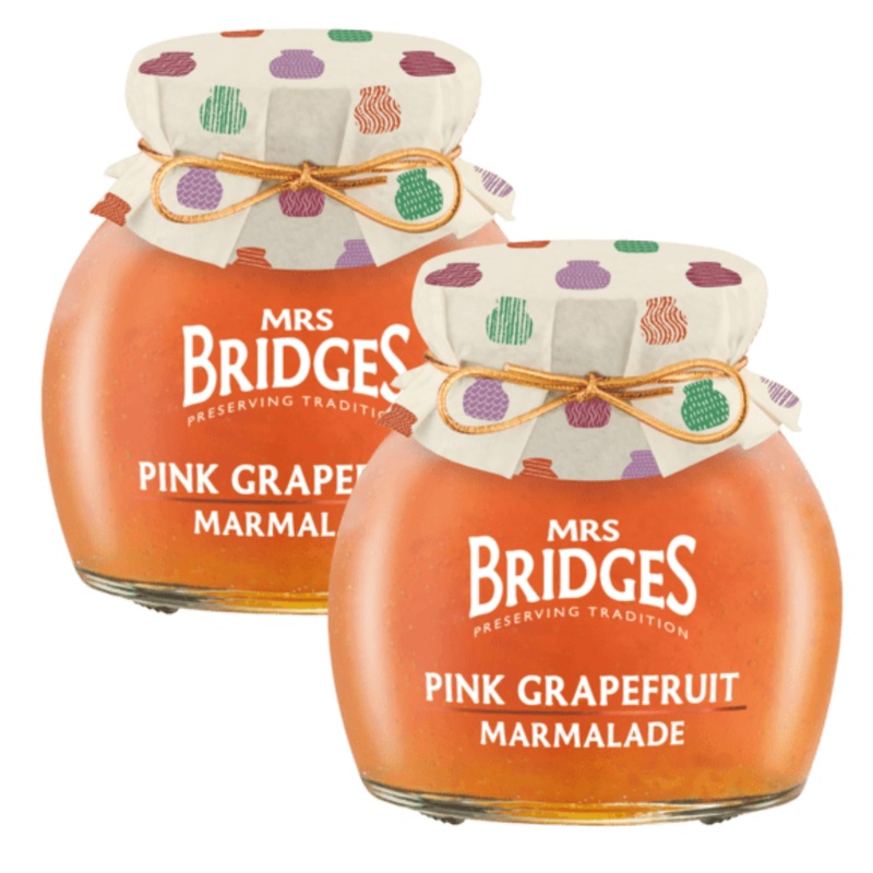 Mrs Bridges Pink Grapefruit Marmalade, Made In Scotland, 12Oz Jar (Pack Of 2)