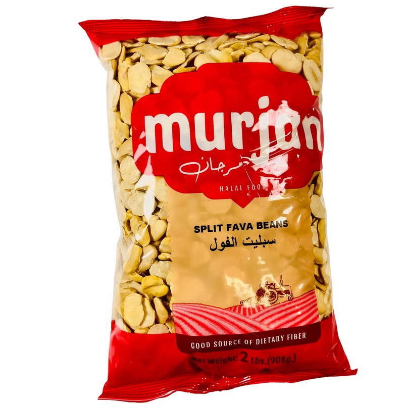 Murjan Broad Split Fava Beans (Habas), Premium Quality Split Shelled Fava Beans, 100% All-Natural, No Additives, No Preservative