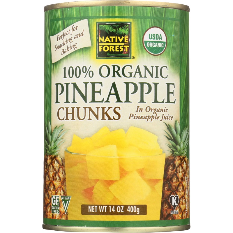 Native Forest 100% Organic Pineapple Chunks In Organic Pineapple Juice, Usda Certified Organic, Soy Free, Gluten Free & Non-Gmo,