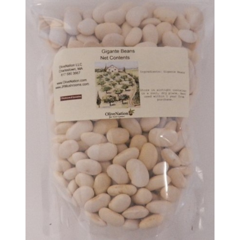 Olivenation Gigante Beans, Dried Greek Giant Bean, Nutritious High Fiber Legume, Non-Gmo, Gluten Free, Kosher, Vegan - 1 Pound
