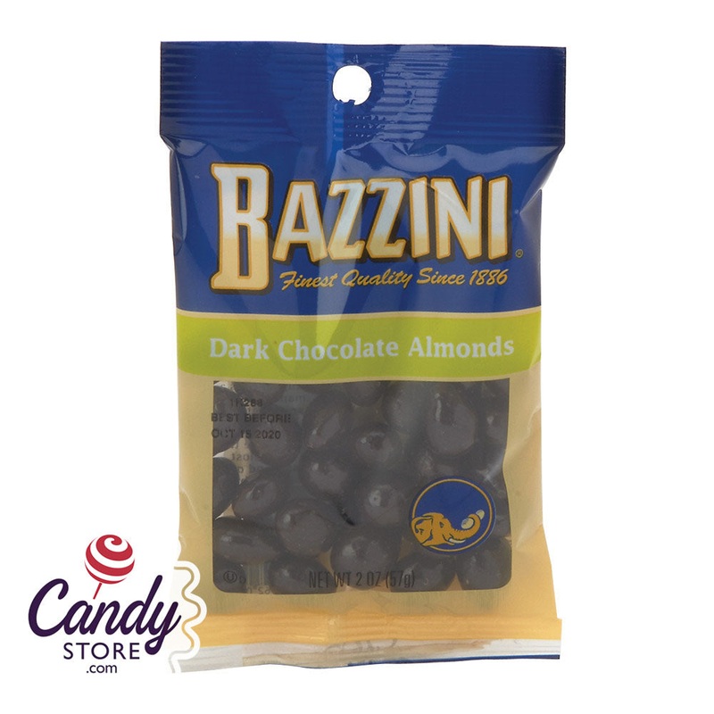 Bazzini Dark Chocolate Almonds 1.5oz Peg Bags - 12ct
