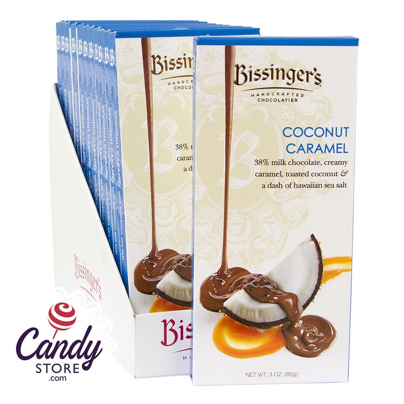 Bissinger's Milk Chocolate Coconut Caramel 3oz Bar - 12ct