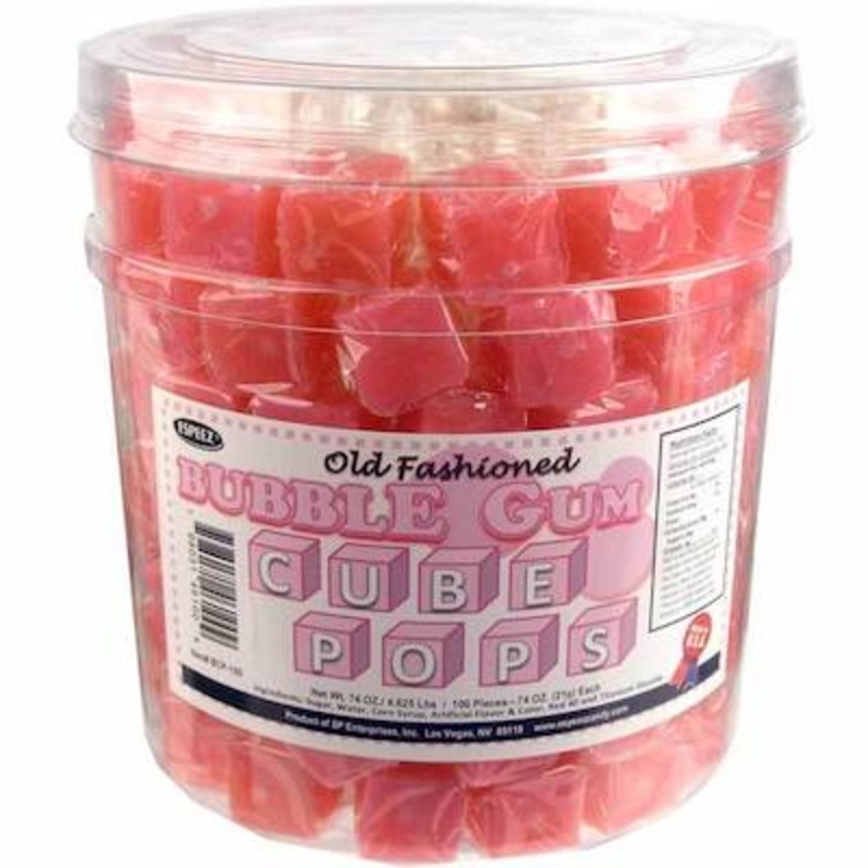 Bubble Gum Cube Pop Jar - 100ct