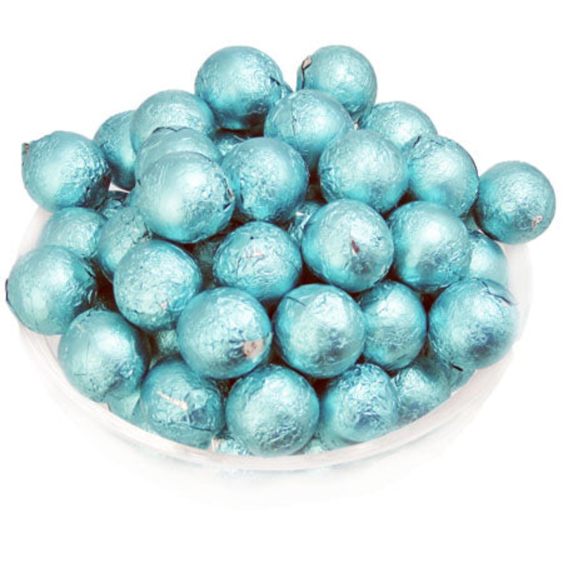 Tiffany Blue Foil Chocolate Balls - 10lb