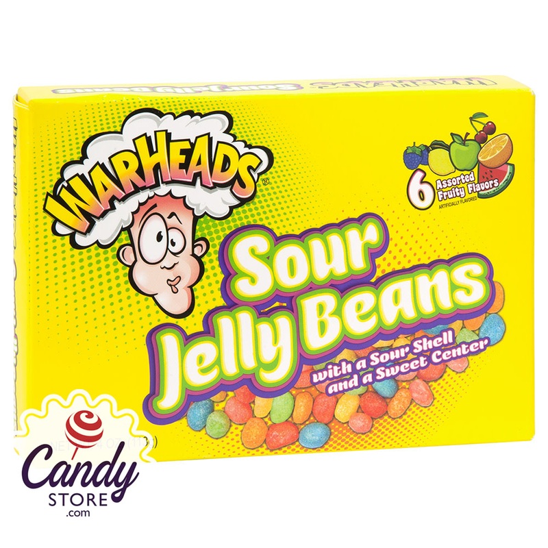 Warheads Sour Jelly Beans 4oz Theater Box - 12ct