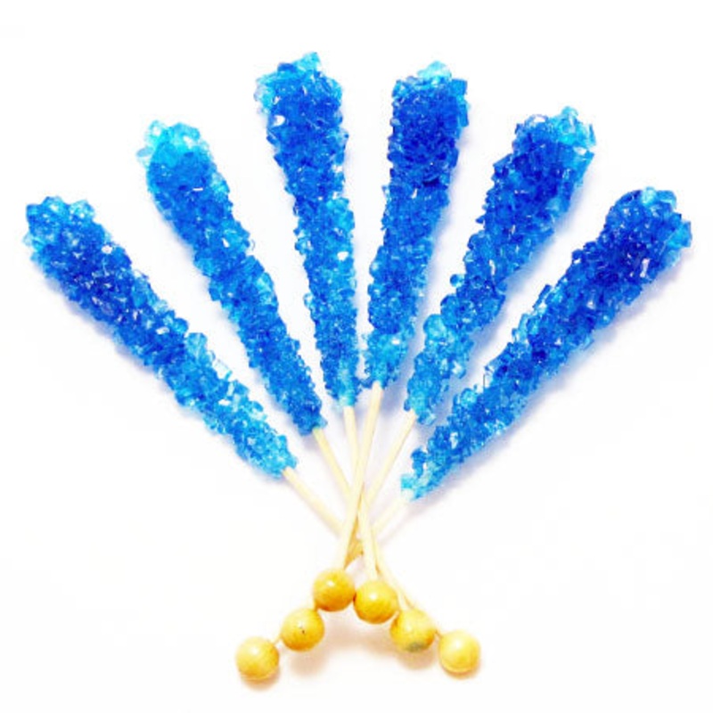 Blue Rock Candy Sticks - 120ct