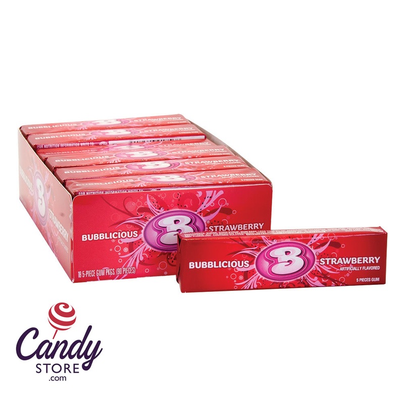 Bubblicious Strawberry Gum - 18ct