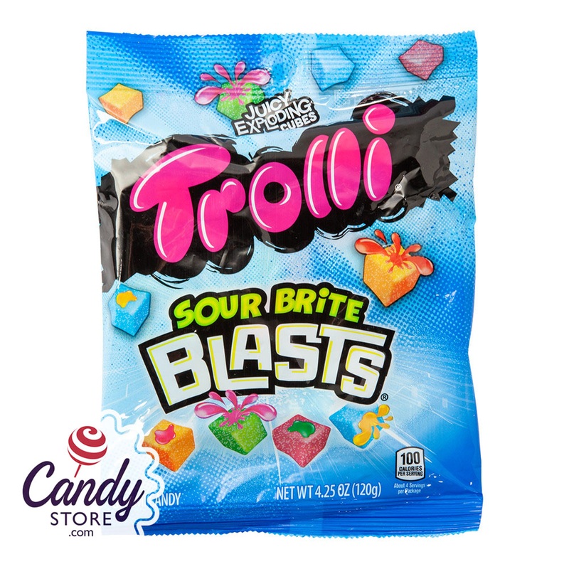 Trolli Sour Brite Blasts 4.25oz Peg Bag - 12ct