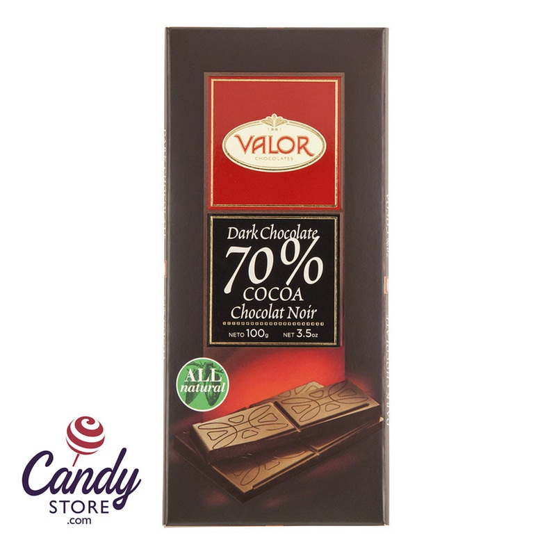 Valor 70 Percent Dark Chocolate 3.5oz Bar - 17ct
