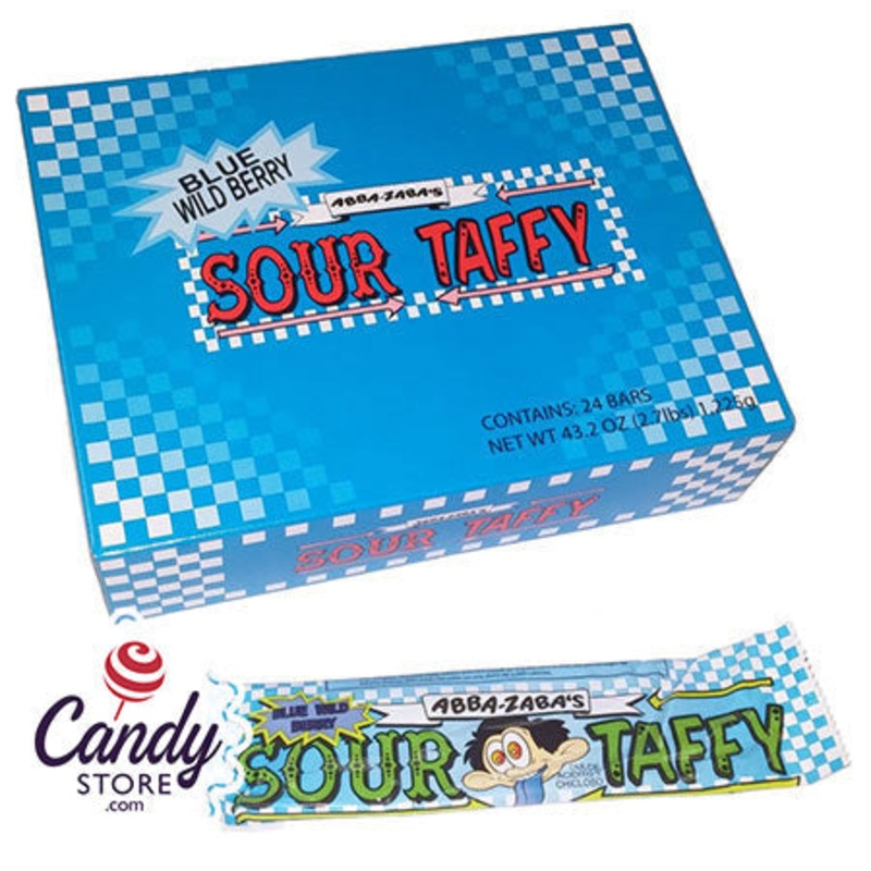 Abba Zaba Blue Wild Berry Sour Taffy - 24ct