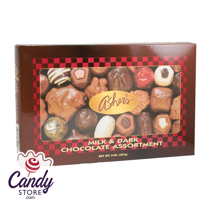Assorted Chocolates Gift Box Milk & Dark by Asher's - 12ct