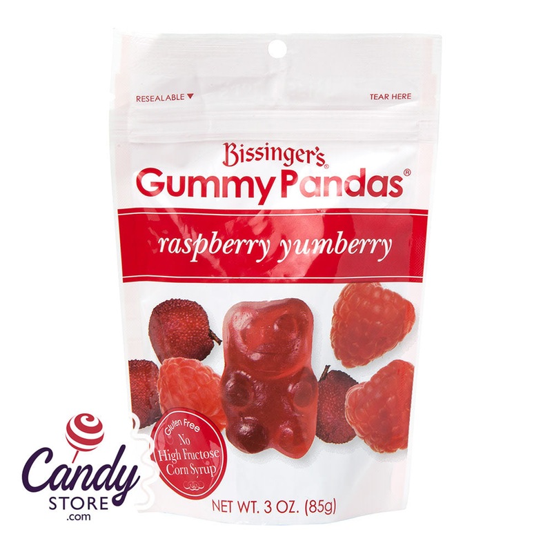 Bissinger's Raspberry Yumberry Gummy Pandas 3oz Pouch - 12ct
