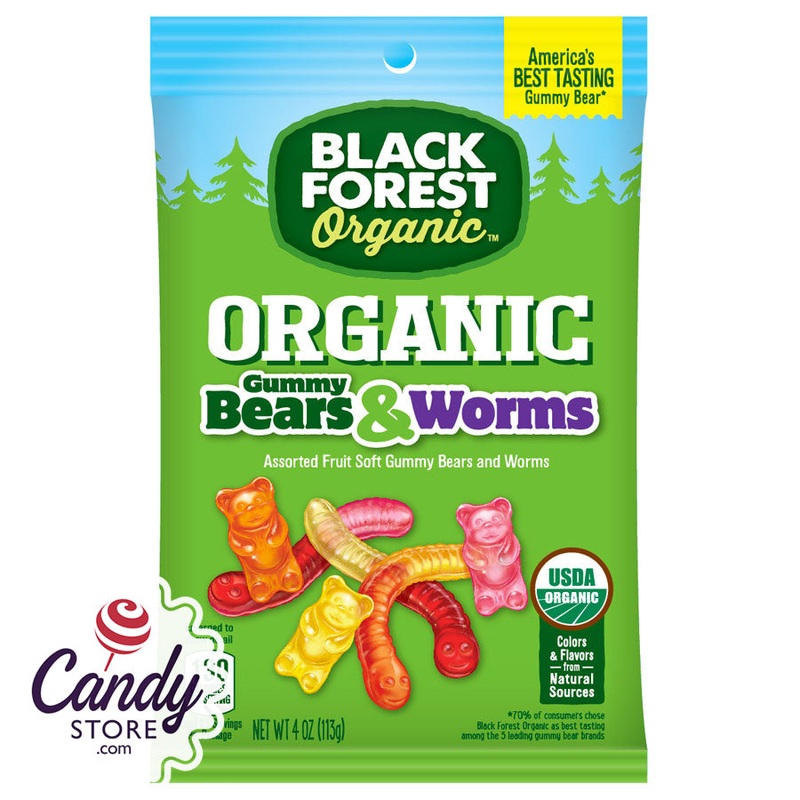 Black Forest Organic Gummi Bears & Worms - 12ct