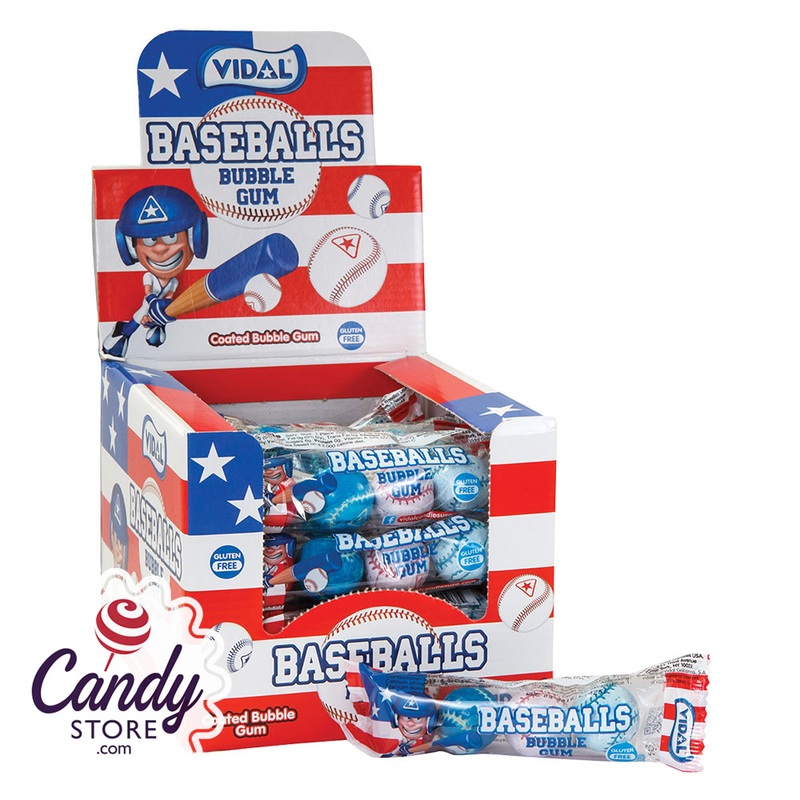 Vidal Baseball Gumballs 4 Pc 1.29oz - 24ct
