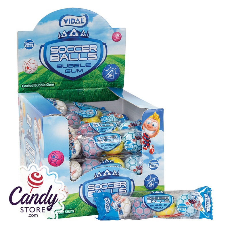 Vidal Soccer Balls Gumballs 4 Pc 1.29oz - 24ct