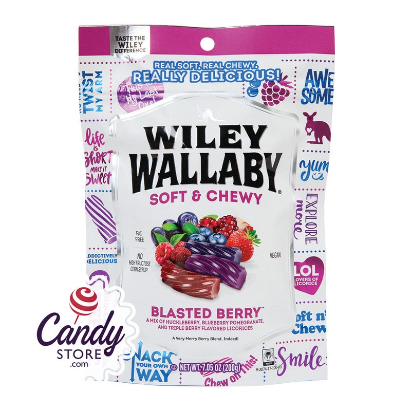 Blasted Berry Licorice Wiley Wallaby - 12ct Peg Bags