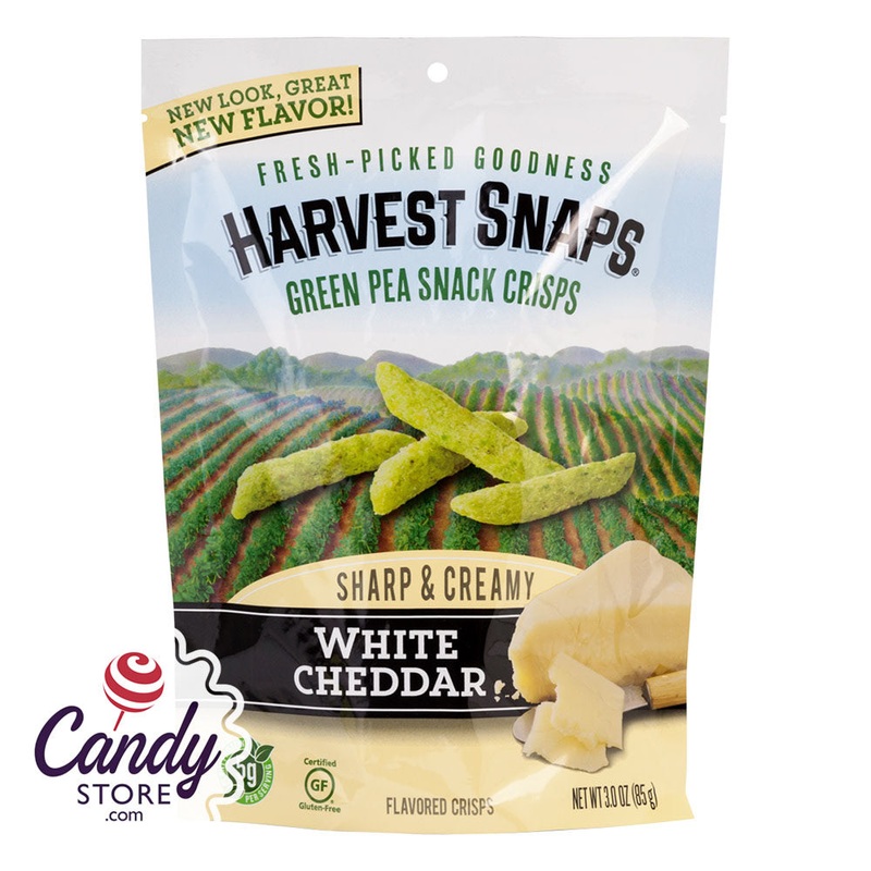 Calbee Harvest Snaps White Cheddar Green Pea Crisps 3oz Pouch - n/a
