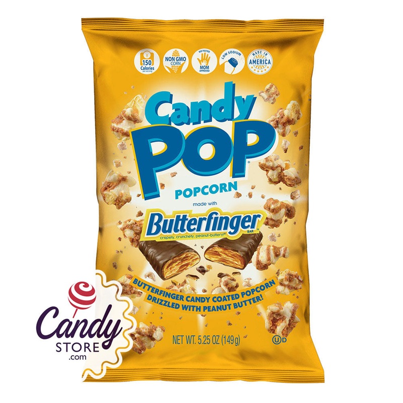 Candy Pop Butterfinger Popcorn 5.25oz Bags - 12ct