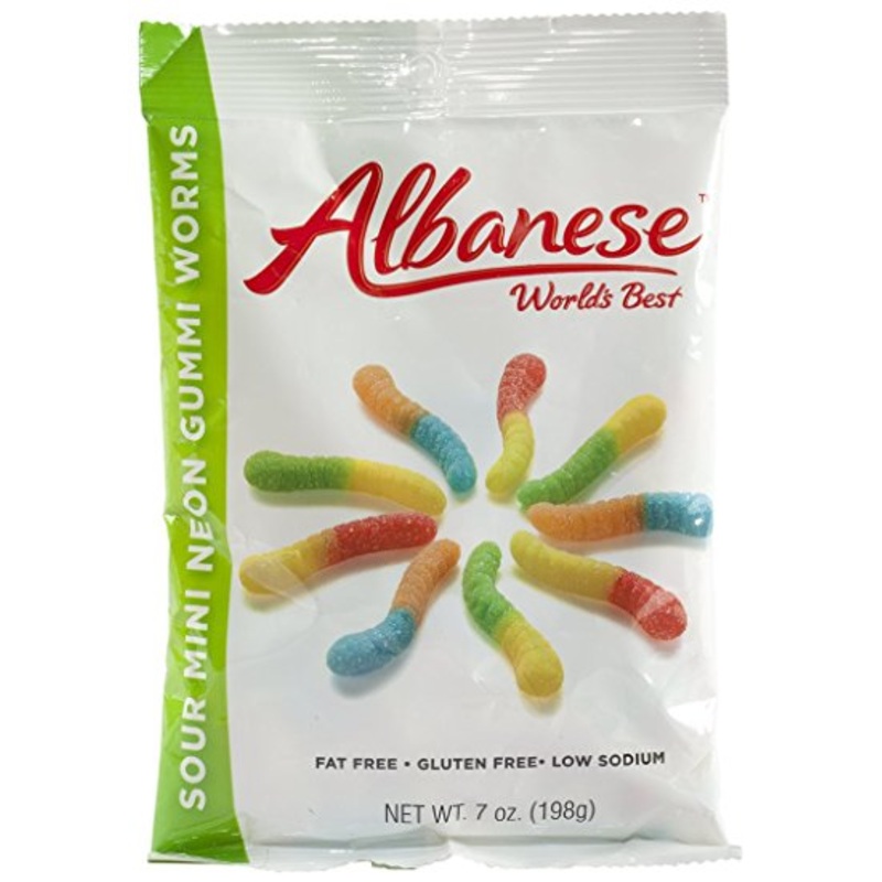 Albanese Mini Neon Sour Worms Peg Bag - 12ct