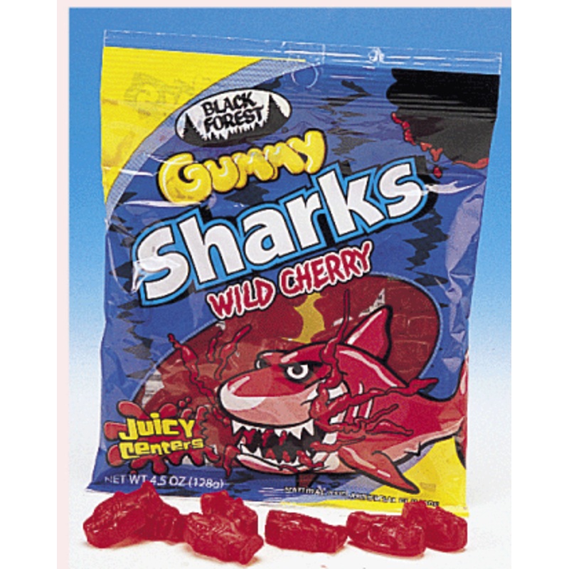 Black Forest Gummy Sharks Filled - 12ct