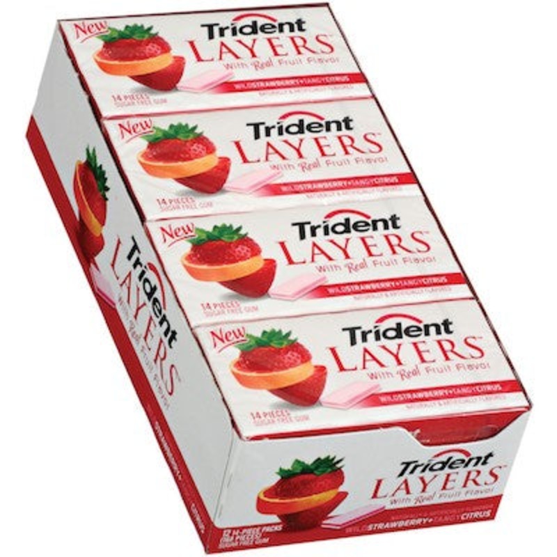 Trident Layers Strawberry Citrus Gum - 12ct