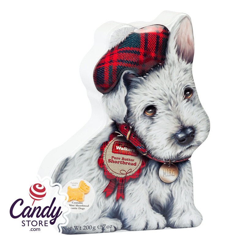 Walkers White Scottie Dog 7oz Tin - 12ct