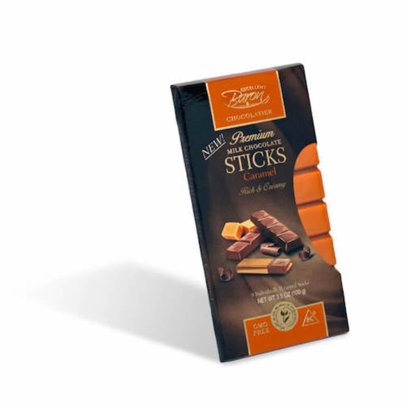 Baron Milk Chocolate Caramel Sticks - 12ct