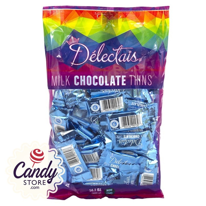 Blue Delectais Milk Chocolate Thins Bags - 14.1oz