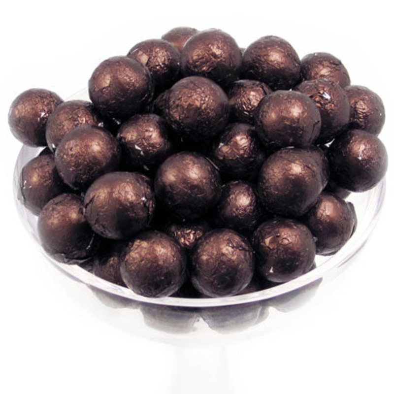 Brown Foil Chocolate Balls - 10lb