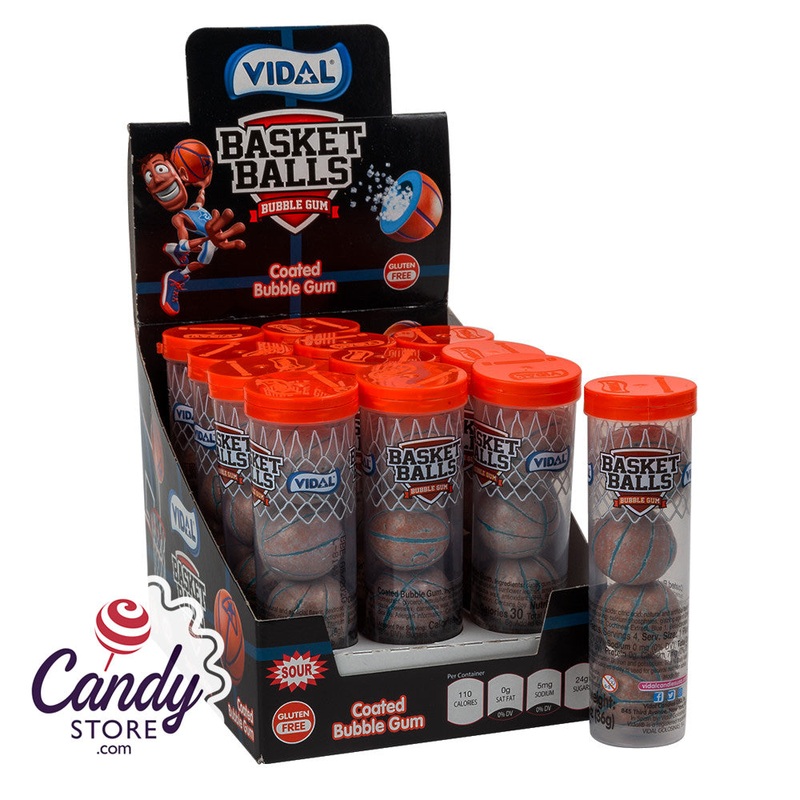 Basketball Gumballs 4-Piece Tubes Vidal - 12ct