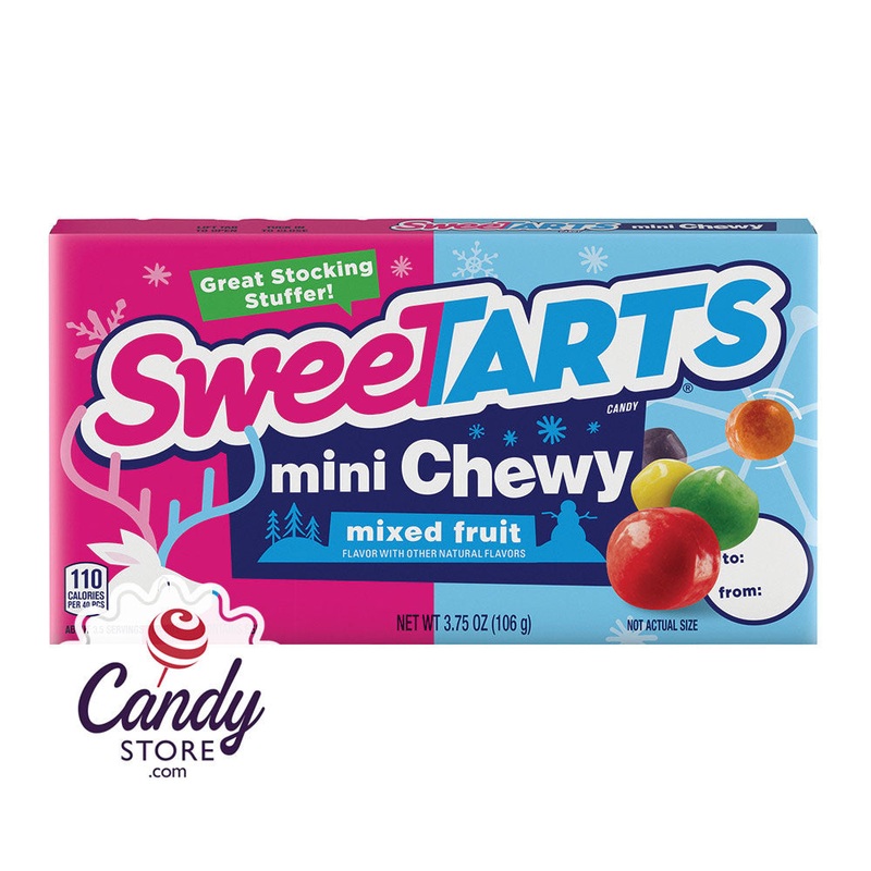 Sweetarts Christmas Mini Chewy 3.75oz Theater Boxes - 12ct