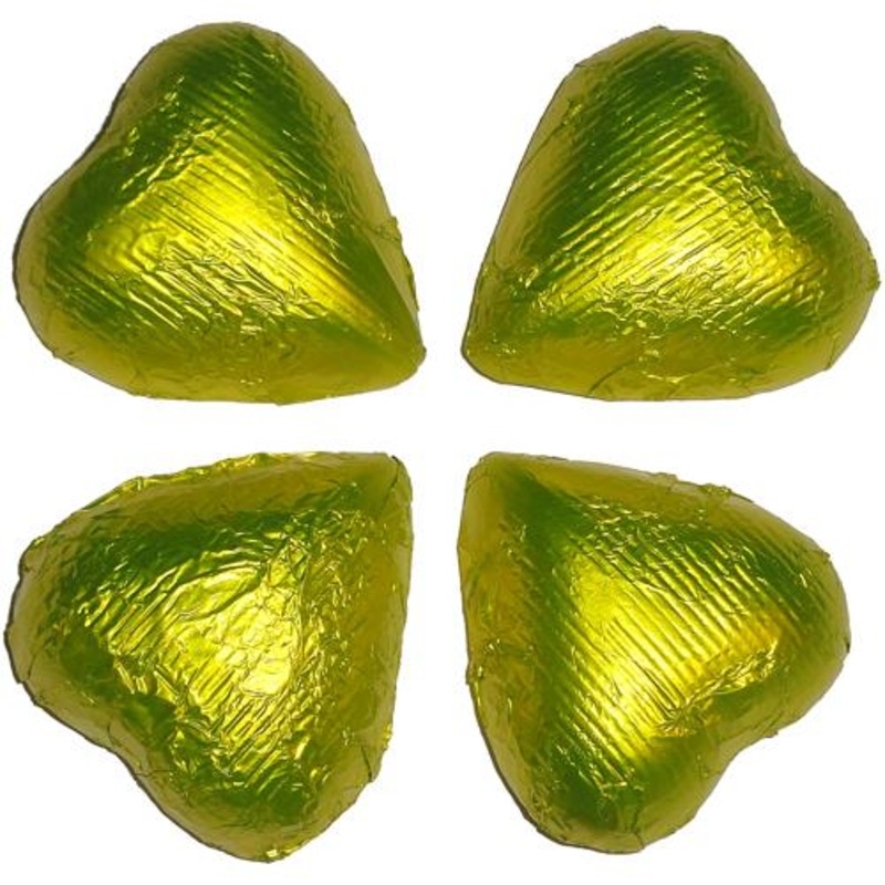Yellow Foil Hearts - 10lb Bulk