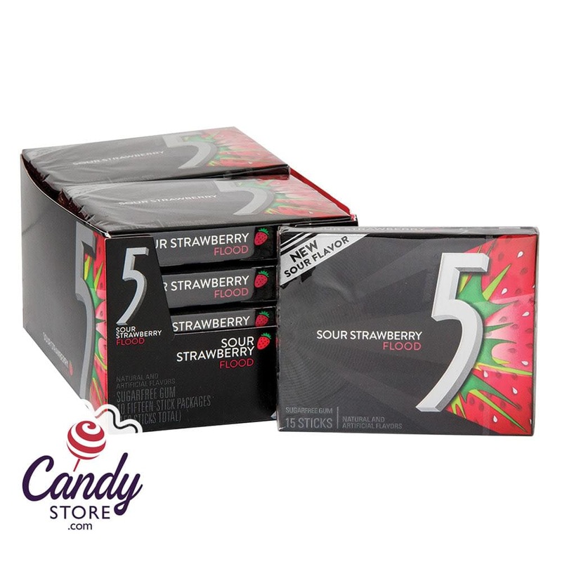 5 Flood Sour Strawberry Gum - 10ct