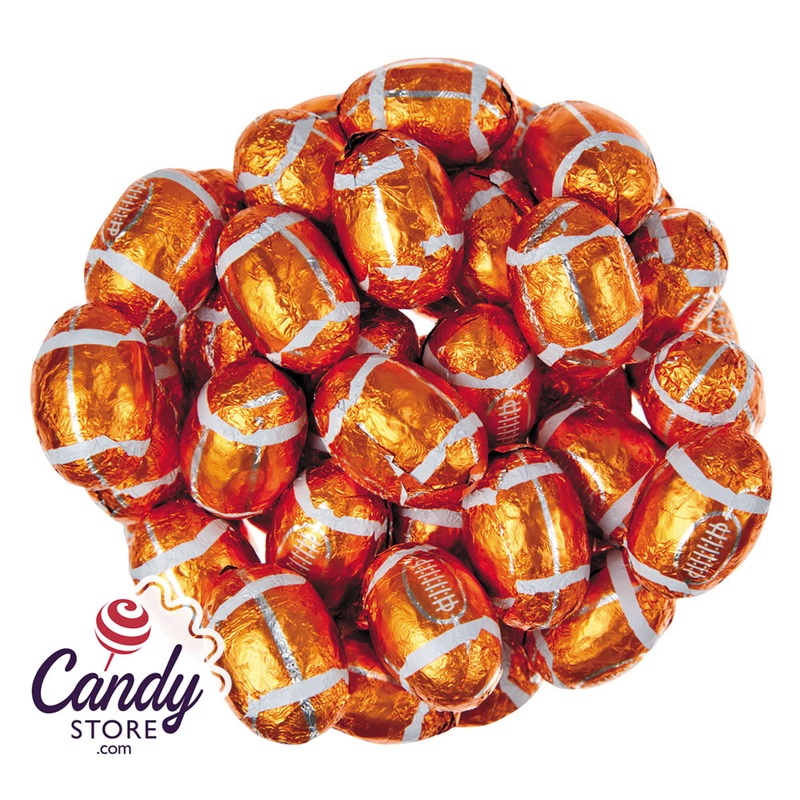 Thompson Milk Chocoalte Foiled Footballs - 10lb