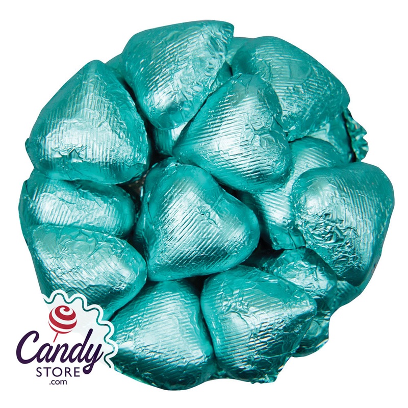 Tiffany Blue Foil Hearts - 10lb Bulk
