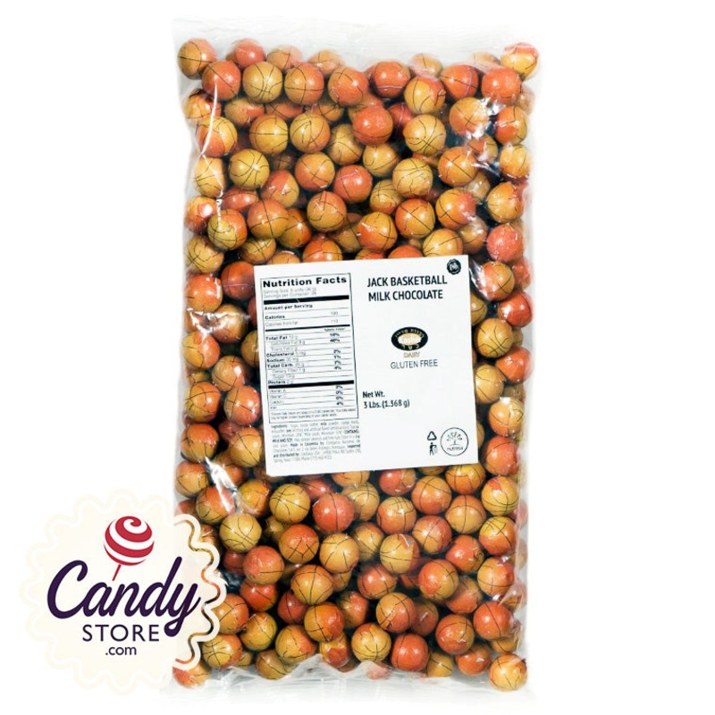 Basketball Foil Chocolate Balls - 2lb Bulk