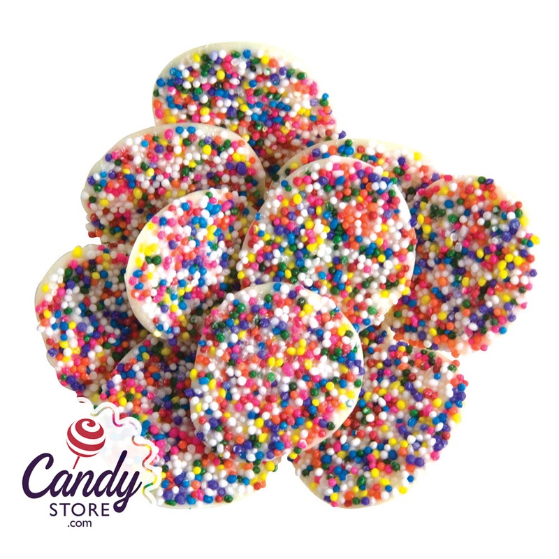 White Chocolate Nonpareils With Rainbow Seeds Asher's - 8lb