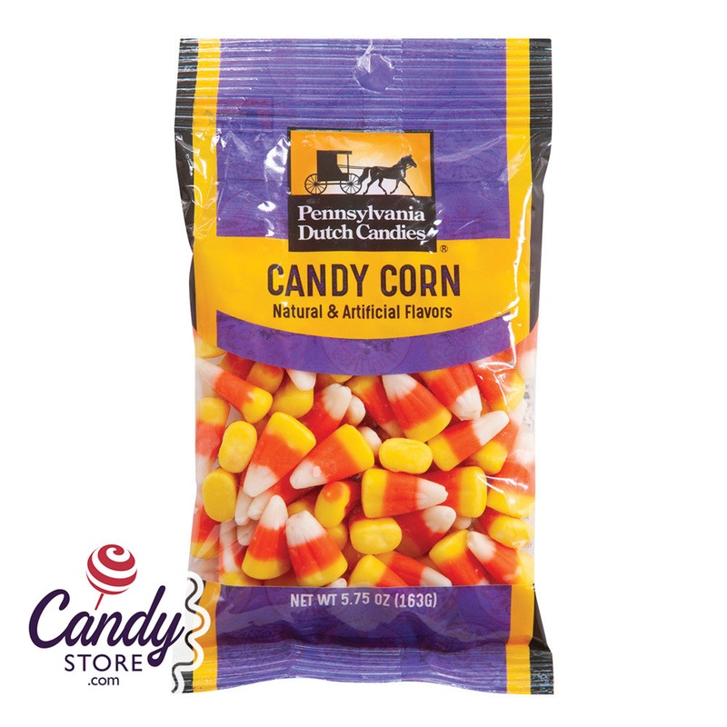 Candy Corn Peg Bags w Clear Windows - 12ct