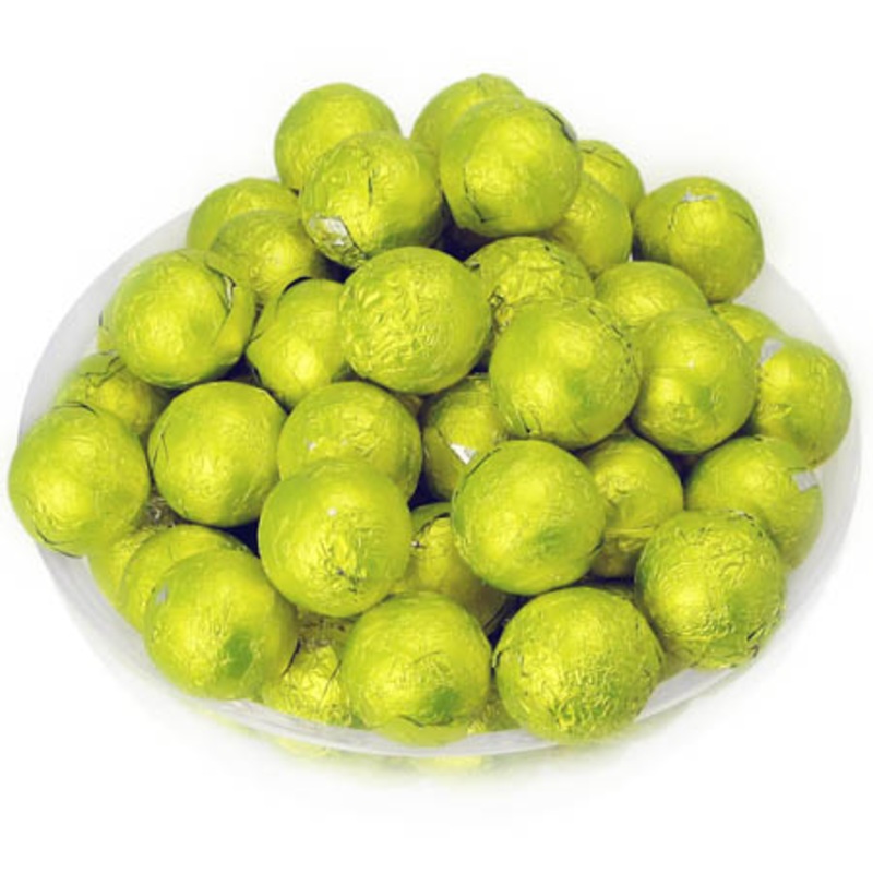 Yellow Foil Chocolate Balls - 10lb