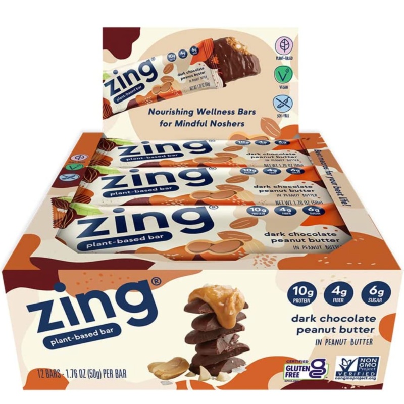 Zing Dark Chocolate Peanut Butter 1.76oz Bar - 12ct