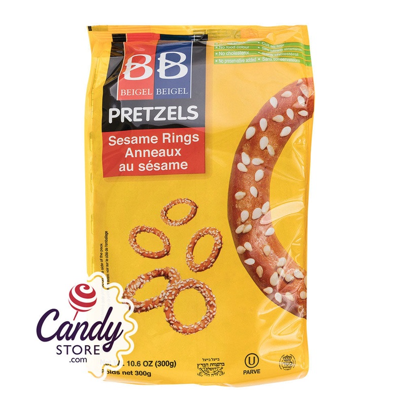B&B Sesame Pretzel Rings 10.6oz Pouch - 12ct