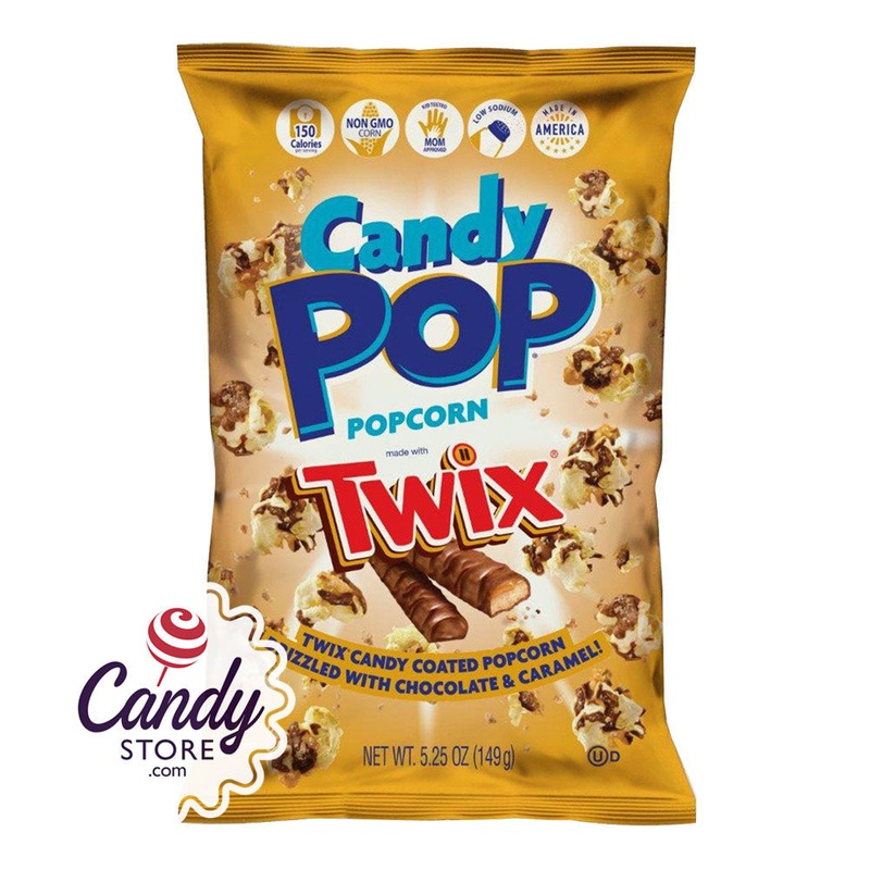 Candy Pop Twix Popcorn 5.25oz Bags - 12ct