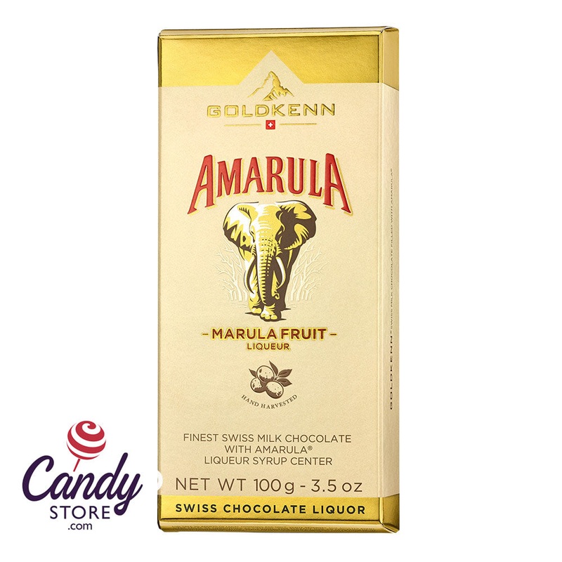 Amarula Swiss Milk Chocolate Bar w Liqueur Syrup Goldkenn - 10ct