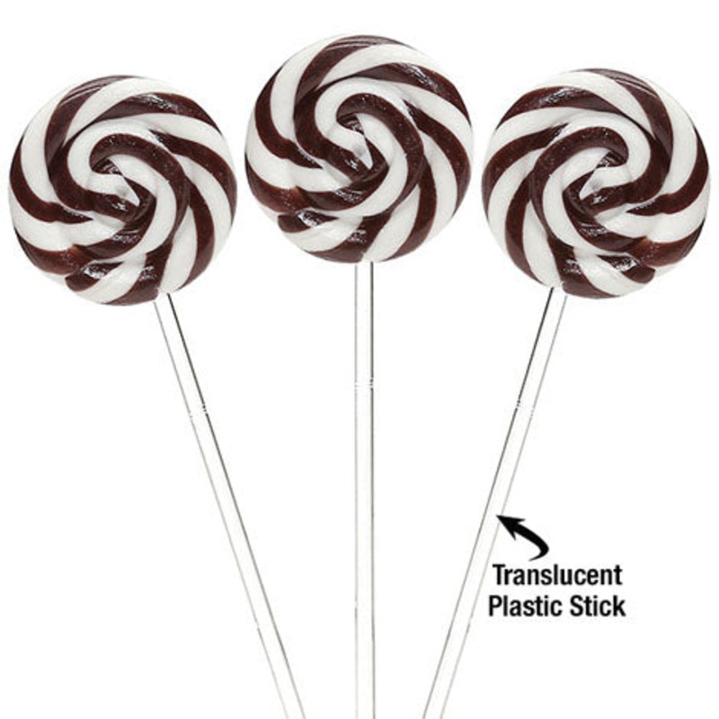 Black Cherry Swipple Pops - 48ct Strawberry Petite Swirly Lollipops