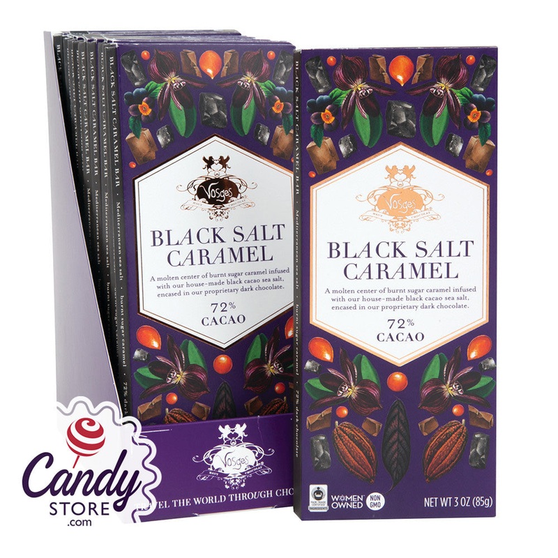 Black Salt Caramel Dark Chocolate Vosges Bars- 12ct