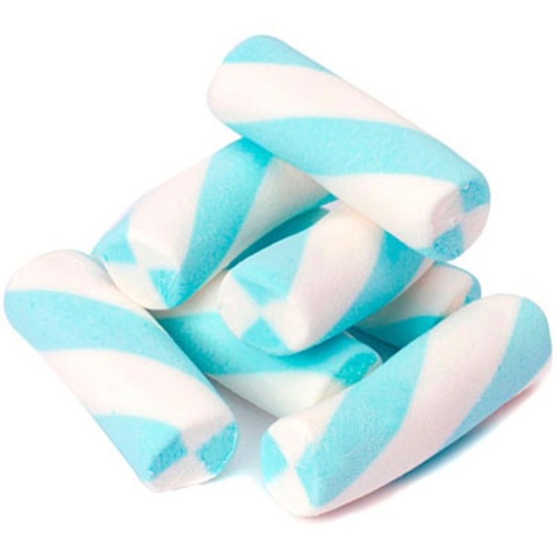 Blue Puffy Poles Marshmallow Twists - 2.2lb