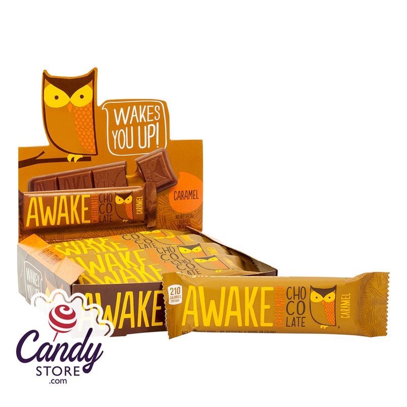 Caffeinated Awake Chocolate Caramel 1.55oz Bar - 12ct