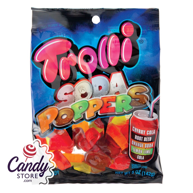 Trolli Gummy Soda Poppers 5oz Peg Bag - 12ct