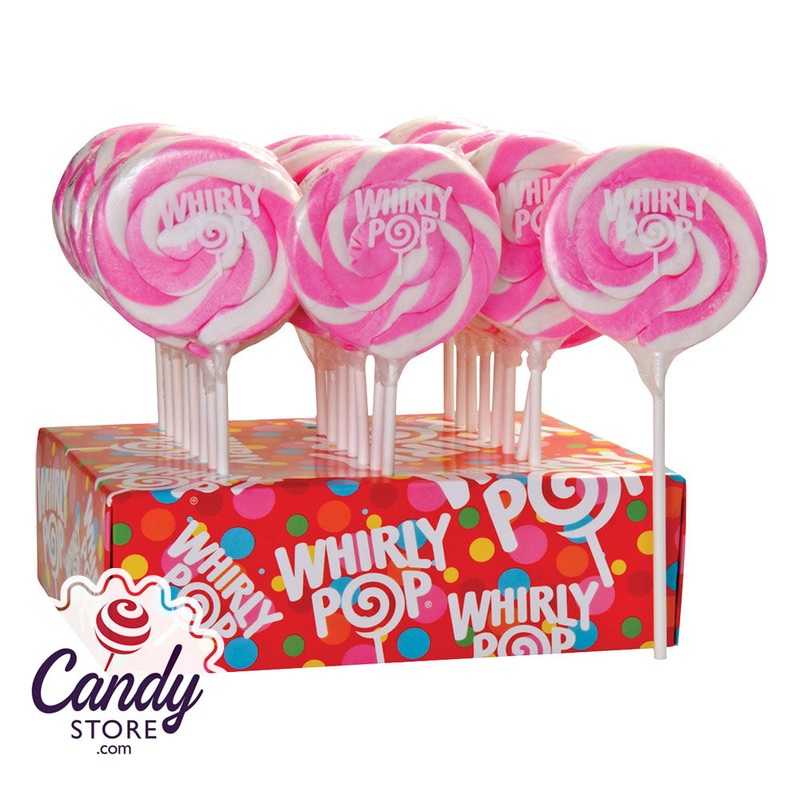 Whirly Pop Bubble Gum Light Pink And White 1.5oz - 24ct