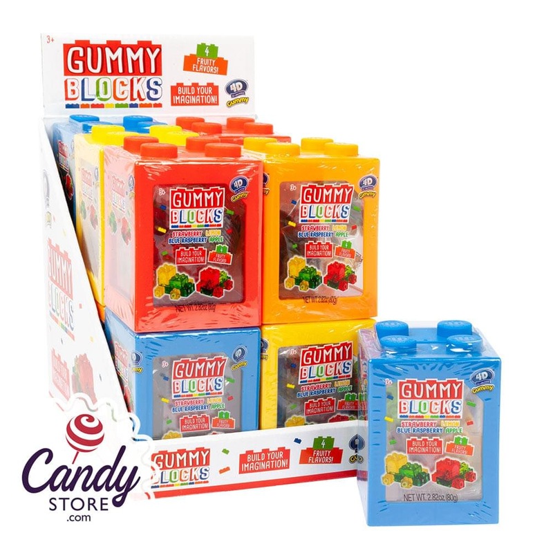 4D Gummy Blocks Cubes 2.82oz - 12ct